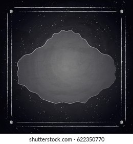 Empty border on blackboard chalkboard background. Vector illustration