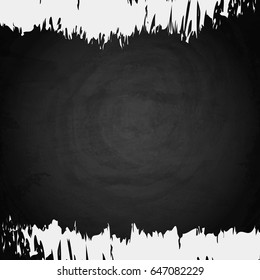 Empty border on blackboard chalkboard background. Vector illustration