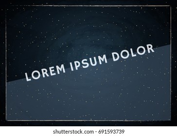 Empty border on blackboard chalkboard background. Vector illustration