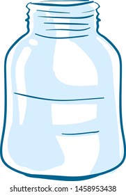 Empty bottle jar, illustration, vector on white background.