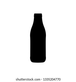 Empty Bottle Silhouette - Black Vector Illustration - Isolated On White Background