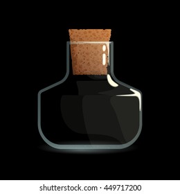 Empty bottle with stopper game icon. Vector design for app user interface
