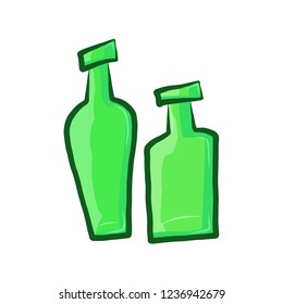 empty bottles isolated illustration on white background