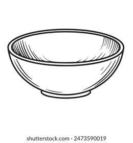 empty bowl drawing with line art style. you can give color you want. simple design outline style. vector illustrations