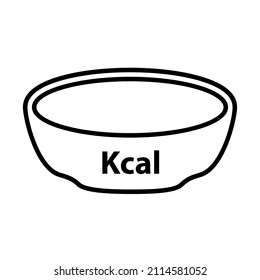 Empty Bowl Icon With CKal. Sign Of Kitchen. Vector Icon