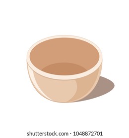 Empty Bowl Icon. Isolated on white background. Vector illustration flat design.