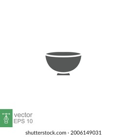 Empty bowl icon for kitchen utensil can be use for asian food style. Oriental Soup plate element in trendy style. Silhouette solid symbol. Vector illustration. Design on white background. EPS10