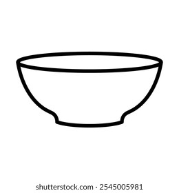 Ícone de tigela vazio. Bacia de salada isolada em fundo branco. Ilustração vetorial