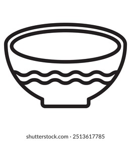 Empty bowl icon. Sign of kitchen. Black symbol on white background. Soup bowl meal vector icon. 