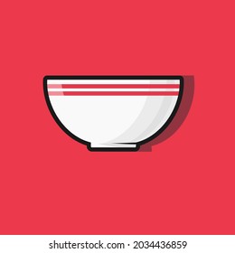 Empty Bowl Icon Vector Illustration For Soup Bowl Plate And Menu Restaurant Sticker