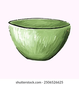 Empty bowl illustration on simple background. cartoon bowl isolated