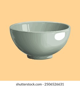 Empty bowl illustration on simple background. cartoon bowl isolated