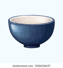 Empty bowl illustration on simple background. cartoon bowl isolated