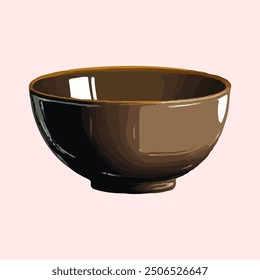 Empty bowl illustration on simple background. cartoon bowl isolated