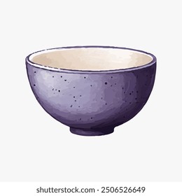 Empty bowl illustration on simple background. cartoon bowl isolated