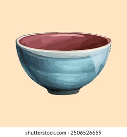 Ilustración de tazón vacío sobre fondo simple. tazón de dibujos animados aislado