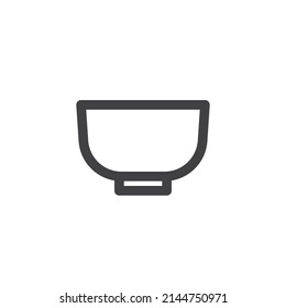 Icono de la línea del tazón vacío. signo de estilo lineal para concepto móvil y diseño web. Icono del vector del contorno del intestino. Símbolo, ilustración del logotipo. Gráficos vectoriales