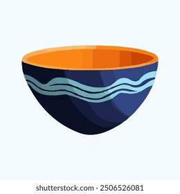 Empty bowl pattern illustration. Isolated cartoon bowl