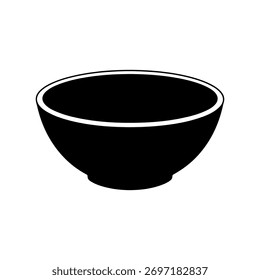 Empty bowl silhouette icon vector illustration on white background