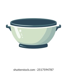 Empty bowl. Tureen. Soup plate. Kitchenware. Vector.