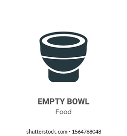 Empty bowl vector icon on white background. Flat vector empty bowl icon symbol sign from modern food collection for mobile concept and web apps design.