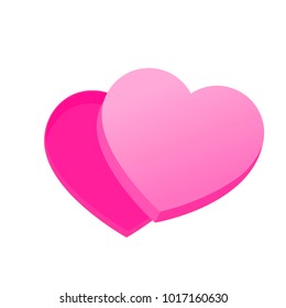 Empty box of chocolates in the shape of heart. Vector illustration