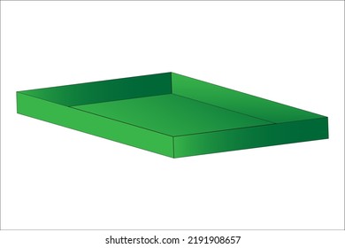 An empty box or a green box, a three-dimensional vector illustration. Green box or box with low sides