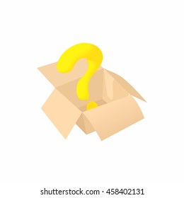 Empty box icon in cartoon style isolated on white background. Storage symbol