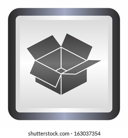 Empty box icon (elegance silver button, black version) 