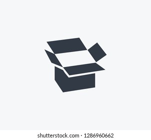 Empty box icon isolated on clean background. Empty box icon concept drawing icon in modern style. Vector illustration for your web mobile logo app UI design.