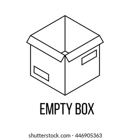 Empty box icon or logo line art style. Vector Illustration.