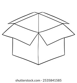 empty box illustration hand drawn outline vector