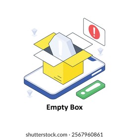 Empty Box isometric Colored illustration. EPS File stock illustration