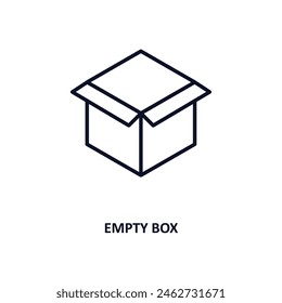 empty box outline icon.  Thin line icon from business collection. Editable vector isolated on white background