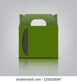empty     box product package with window shape cut out and template blank for design product package gift box,  kraft card board package carton. Vector