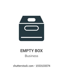 Empty box vector icon on white background. Flat vector empty box icon symbol sign from modern business collection for mobile concept and web apps design.