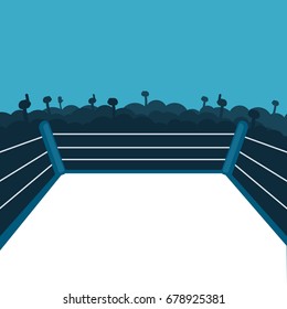 Empty boxing ring. Clipart image