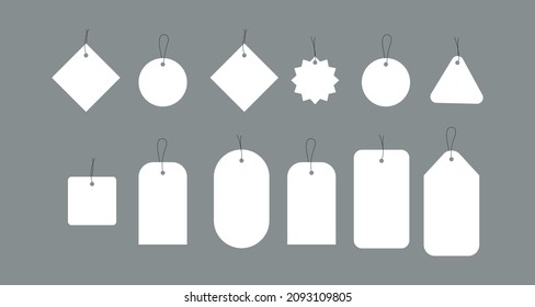 empty brand tags vector in grey background