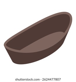 Empty brown bathtub waiting to be filled with water and bubbles for a relaxing experience