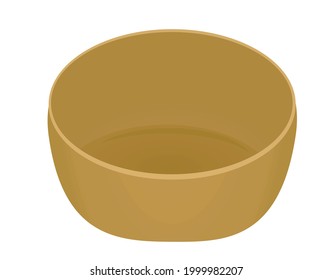 Empty brown bowl. vector illustration