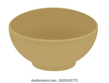 Empty brown bowl. vector illustration