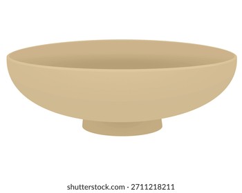 Empty brown bowl. vector illustration	
