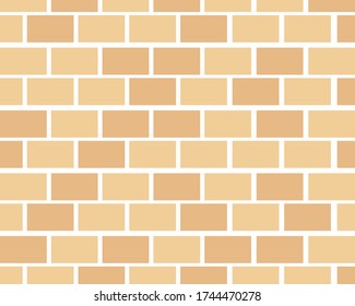 Empty brown brick wall surface for your design. Cartoon vector style.