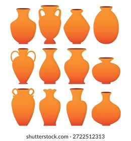 Ilustración vectorial de florero marrón vacío
