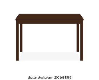 Leer brauner Küchentisch auf weißem Hintergrund