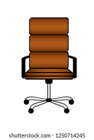 Empty brown office chair on white. Business hiring and recruiting concept. Stock vector illustration. eps10