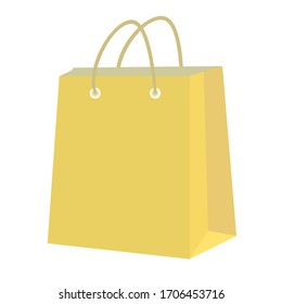 Leere braune Papierhandelstasche mit Griffen. Online-Shop E-Commerce Internet-Bestellung der Lebensmittel Merchandise Konzept. Kunststofffreie Naturschutzmaterialien