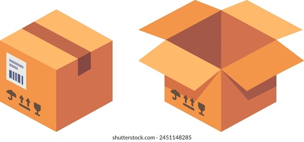  icono de caja de envío marrón vacío
