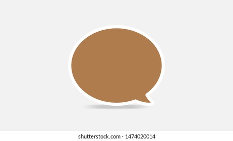 empty brown speech bubbles single for ad, comic speech bubbles doodle or sticker dialog, price tag balloon speech single, bubbles speech on grey background for banner advertising sale copy space