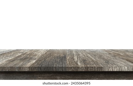 Tablones de madera marrón vacío escritorio mesa de madera estante superior mostrador superficie suelo de playa ilustración vectorial.